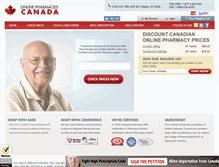 Tablet Screenshot of onlinepharmaciescanada.com